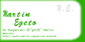 martin egeto business card